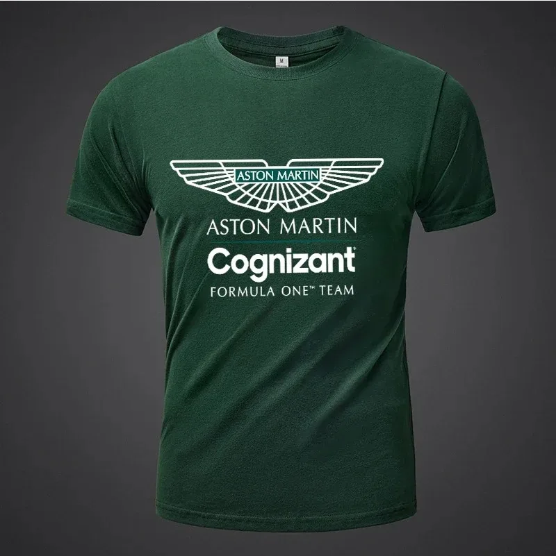 Летняя футбольная футболка Aston Martin для мужчин и женщин детская из 100% хлопка с