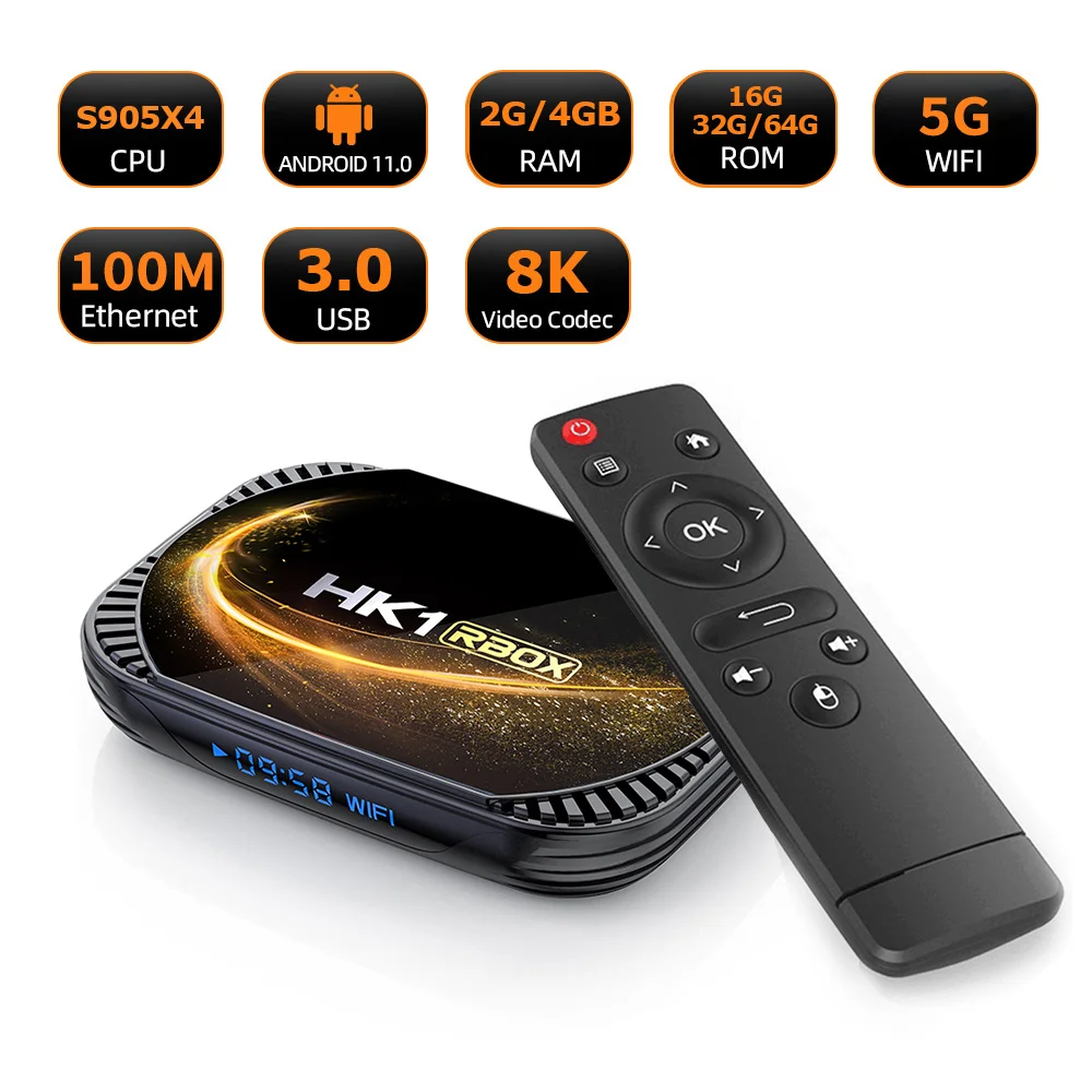 ТВ-приставка Amlogic S905X4 Android 2022 Wi-Fi 4K 60 кадров/с 4 + 128 ГБ | Электроника