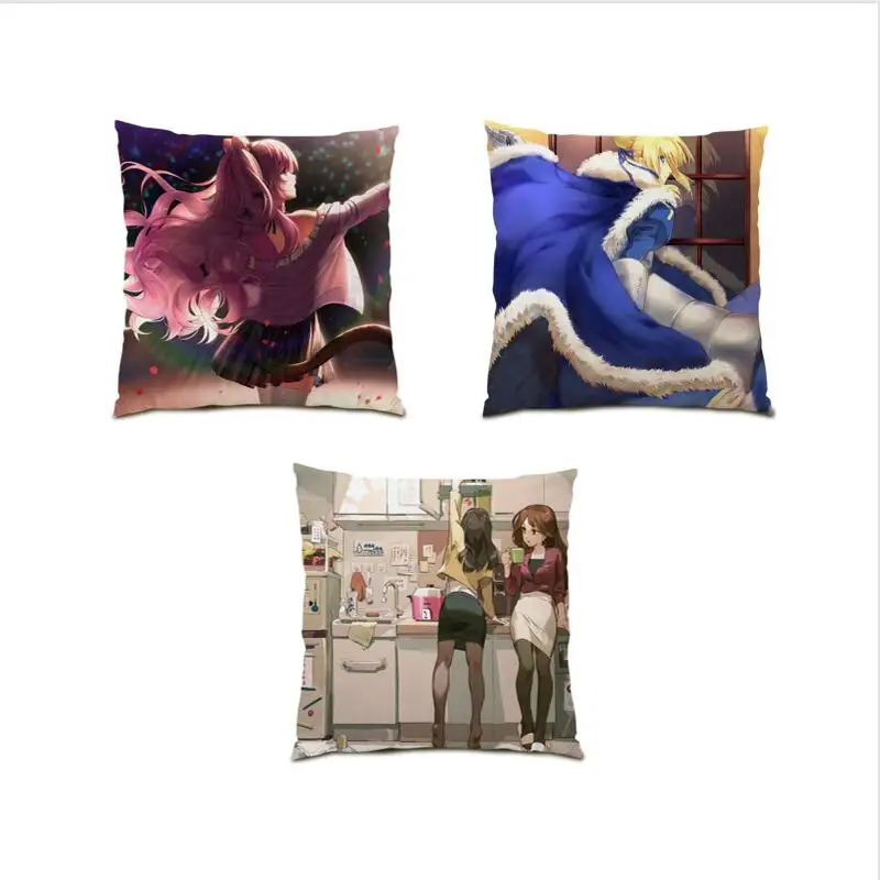 

Japanese Pillow Cover Beautiful Girl Throw Pillow Covers Cartoon Decoration Home Living Room Decoration Kawaii Sofa Cute E0695
