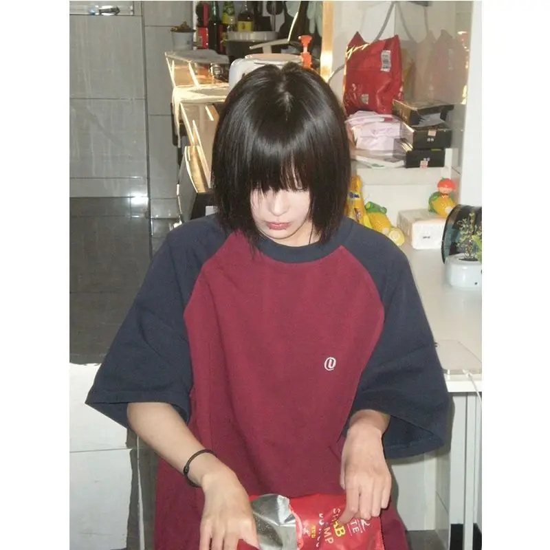 Женская футболка с коротким рукавом реглан в американском и японском стиле