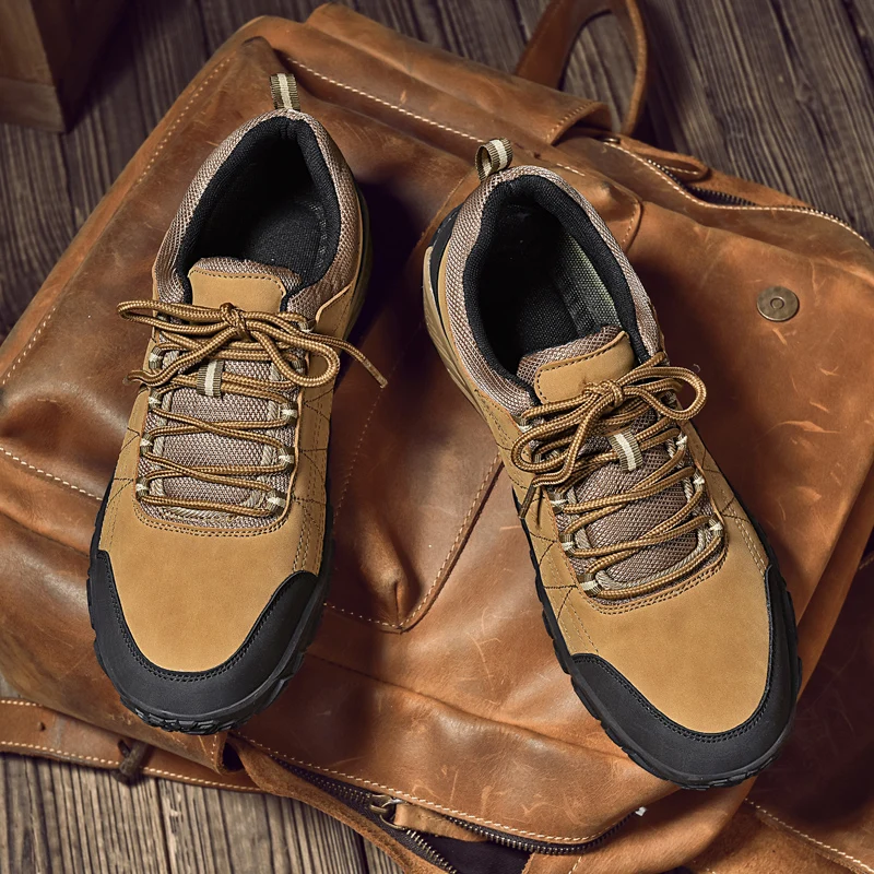 Man Hiking Shoes Waterproof Breathable Rubber Upstream Shoes Nonslip Flat Quick Dry Shockproof Outdoor Sport Trekking Sneakers