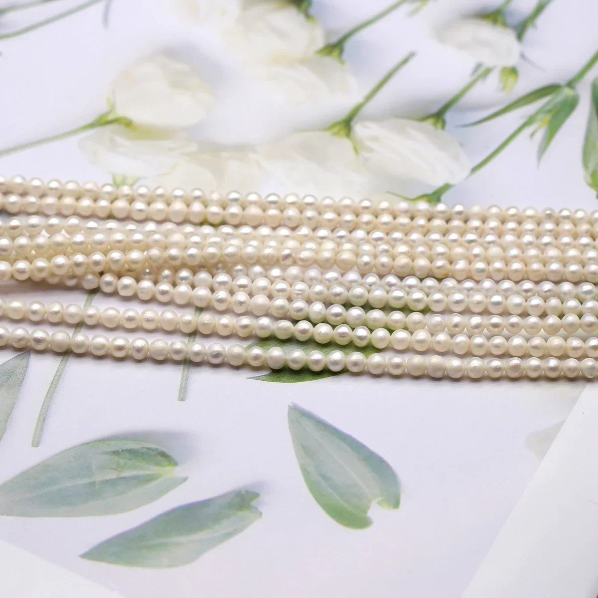 Натуральный пресноводный жемчуг 3-4 мм бусины для бисероплетения