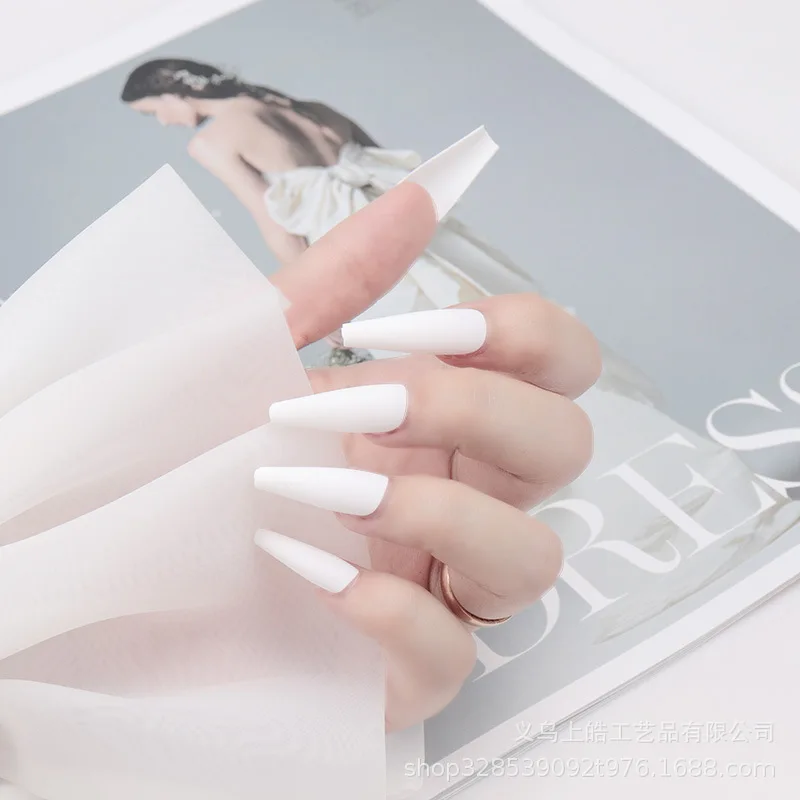 

Полное покрытие накладные ногти балерина дизайн ногтей маникюр матовые Типсы гроб накладные ногти наращивание акриловых ногтей с клеем