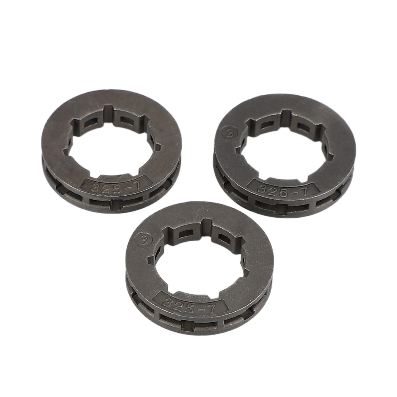 

3Pcs Tool Parts Metal Chainsaw Spare Part Chain Saw Sprocket Rim Power Mate 325-7 for Chainsaw Replacement