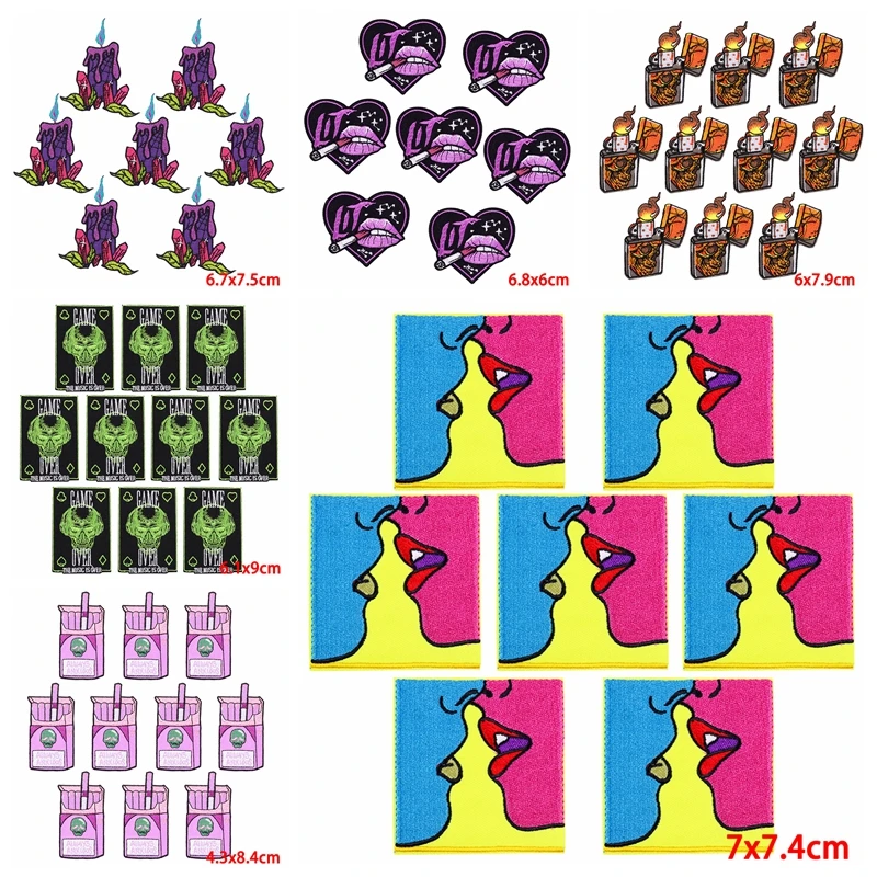 

10 pcs/lot Wholesale Patch Iron On Patches For Clothing Thermoadhesive Patches On Clothes Sewing Embroidery Patch Fusible Patch