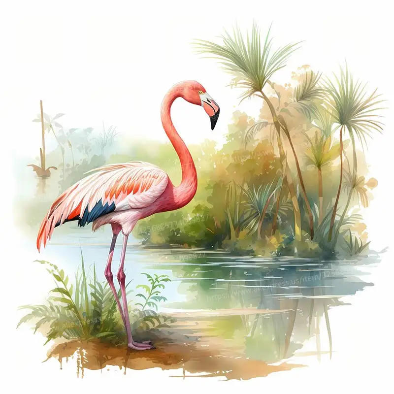 

Фламинго наклейка для дома S266