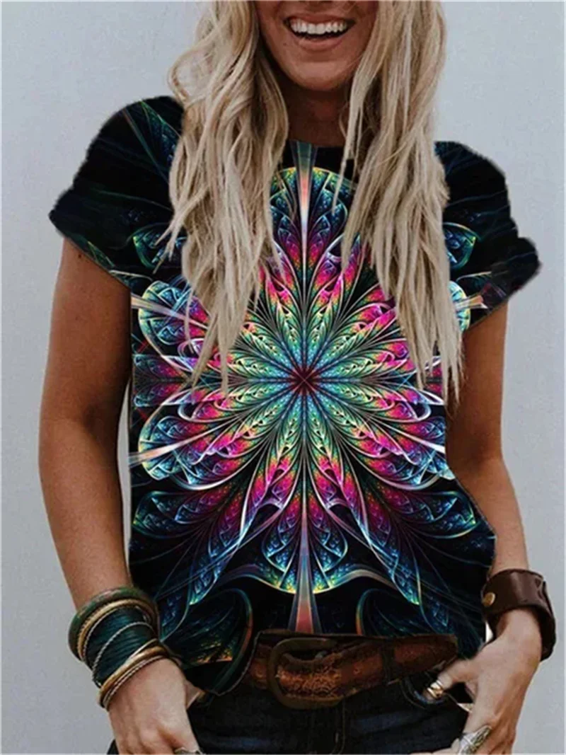 

Fashion T Shirt Women Summer 2022 3D Printed Tee Women Clothing Ladies Harajuku T-Shirt Short Sleeve Vintage Plus Size Camiseta