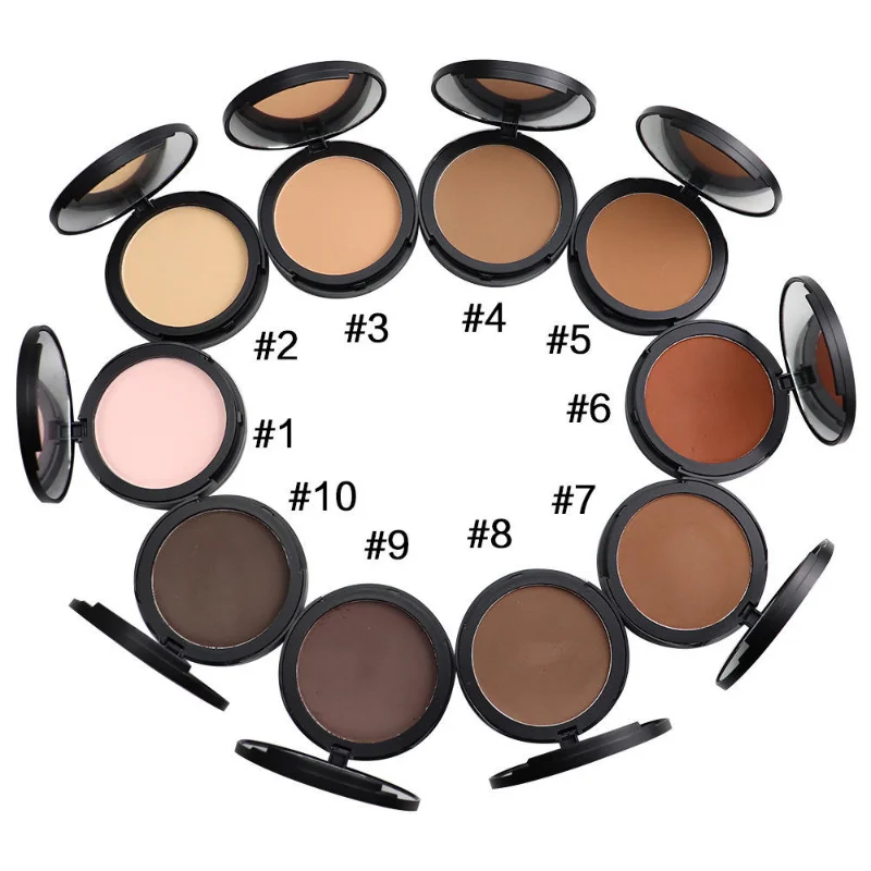 

10 colors of round powder Correction and correction of skin tone Face basic makeup Covering spots Custom makeup Dbd21