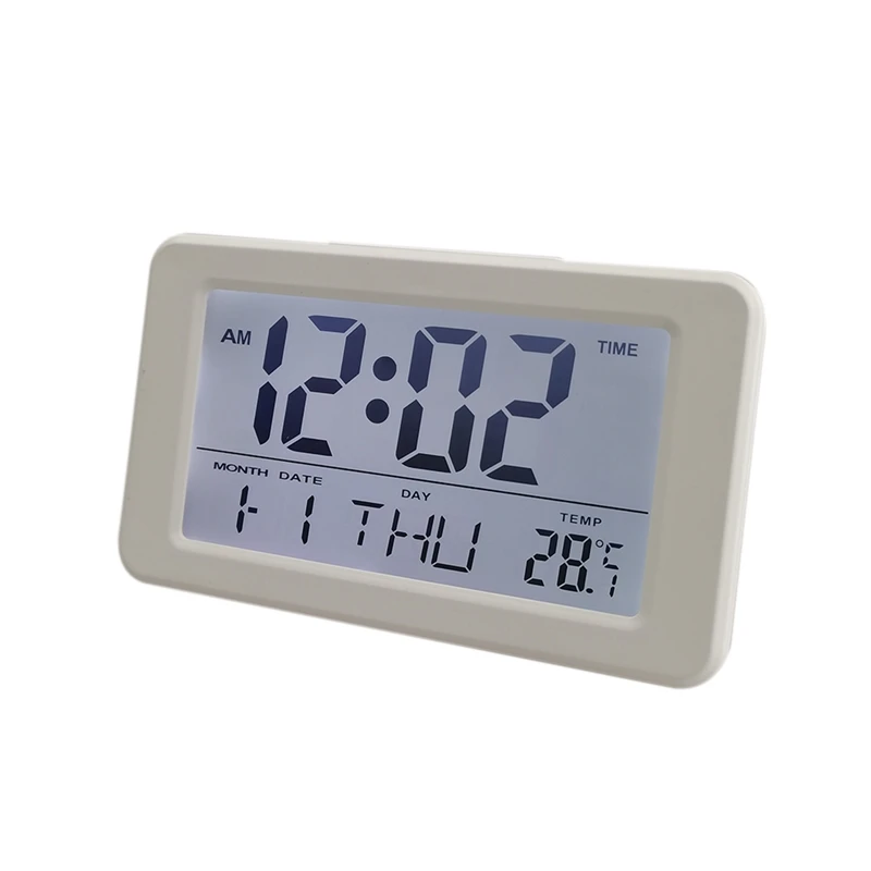 

Цифровой будильник с ЖК-дисплеем, портативные настенные часы с подсветкой для дома, показывают температуру и влажность