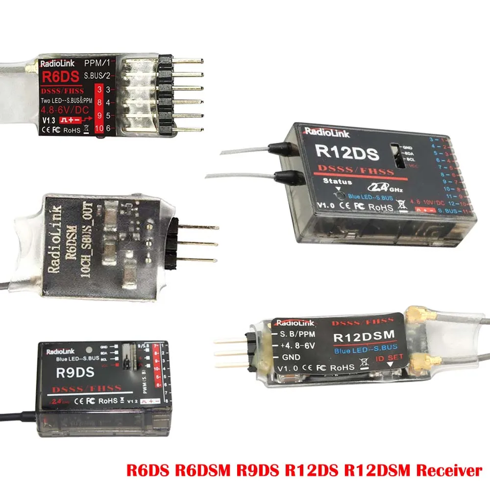 

Radiolink Rc Receiver R6DS R6DSM R9DS R12DS R12DSM for Radiolink AT9/ AT9S/ AT10 and AT10II transmitters