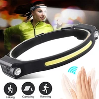 5 lighting modes cob led headlamp with sensor usb rechargeable outdoor waterproof head lamp for camping fishing torch