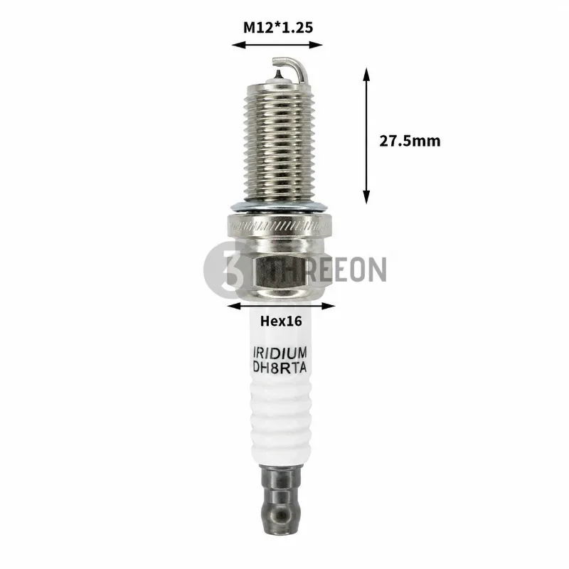 Фото Иридиевая свеча зажигания THREEON TOSP3039 для GAC GS3 GE 1.3T, GAC GS5 270T 1.5, GAC GS8 M8 GN8 2.0T, 10130351310100 ILKR8P8 №3