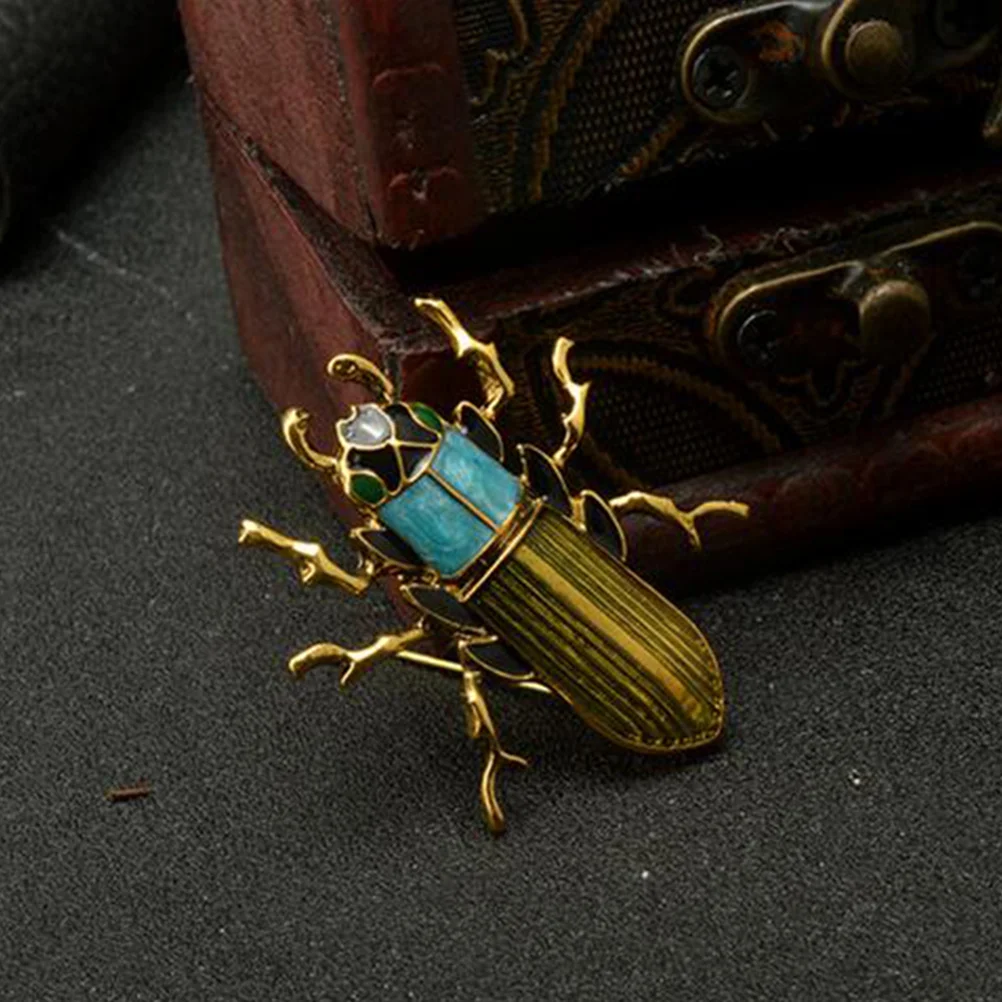 Эмалированная брошь в виде жука блестящая булавка из золотого сплава нагрудная