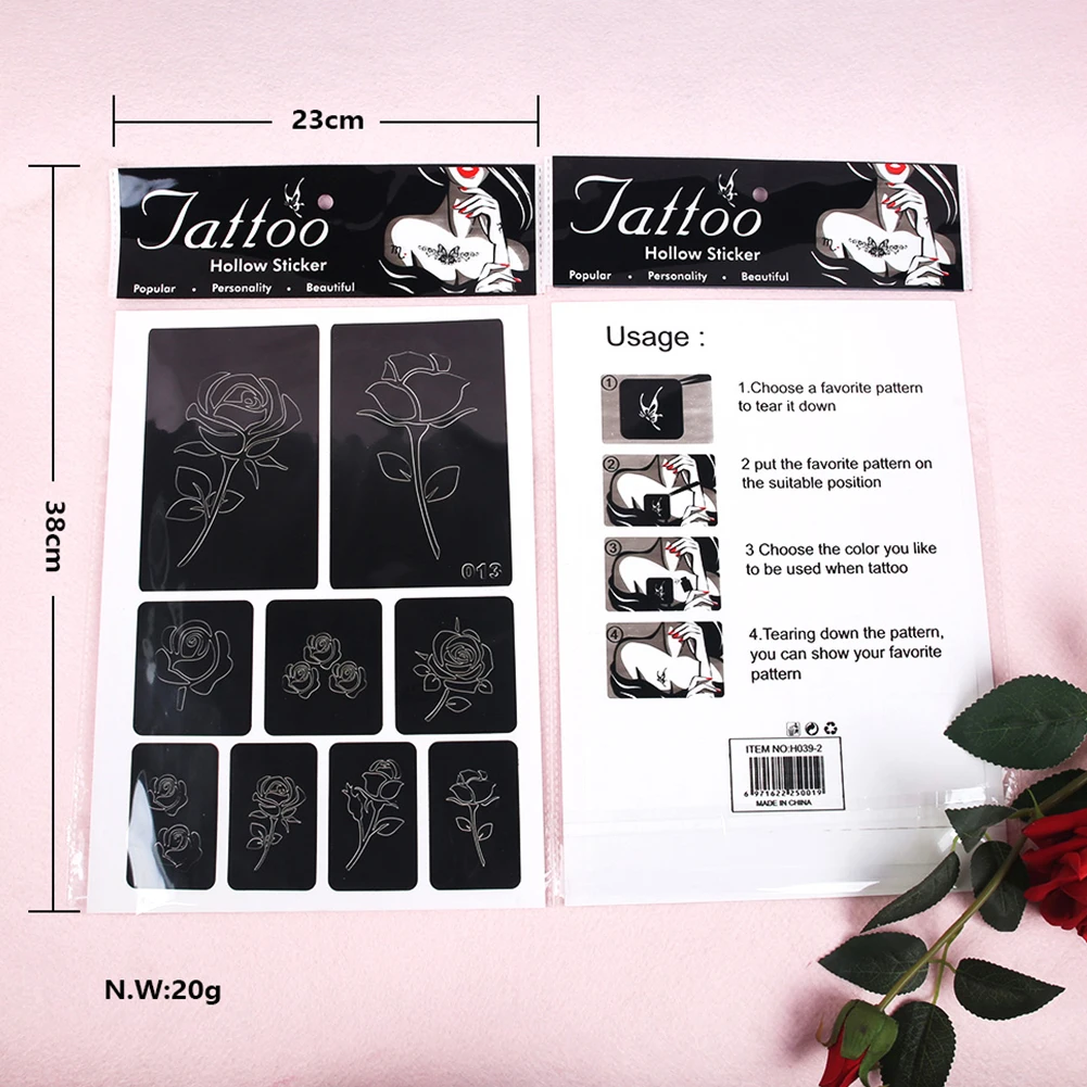 1 трафарет для татуировок несколько стилей многоразовые полые трафареты хной