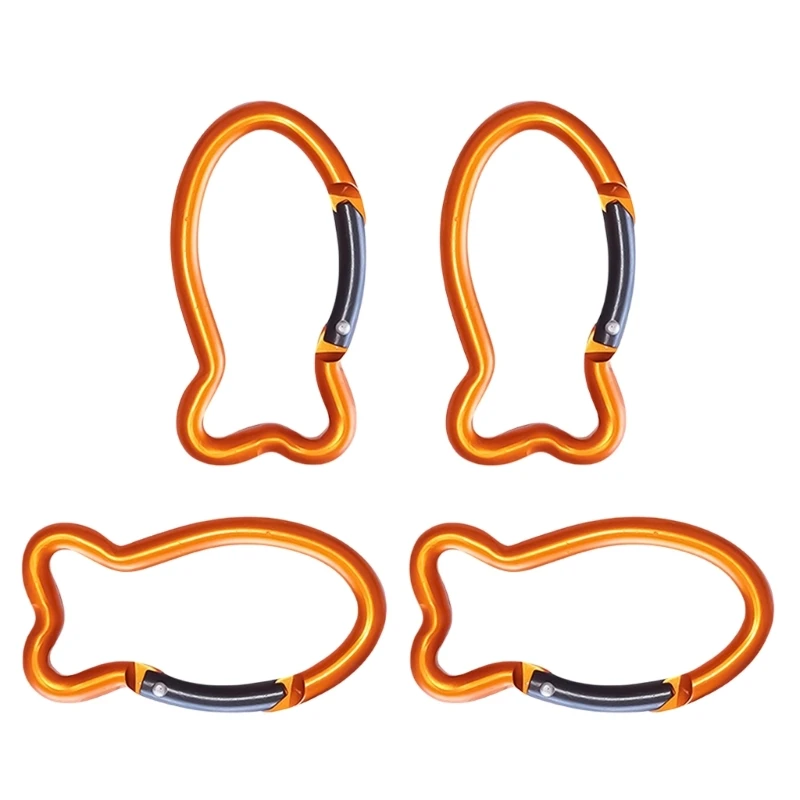 YD61 4 шт. наружные пружинные застежки в форме рыбы алюминиевые крючки с зажимом