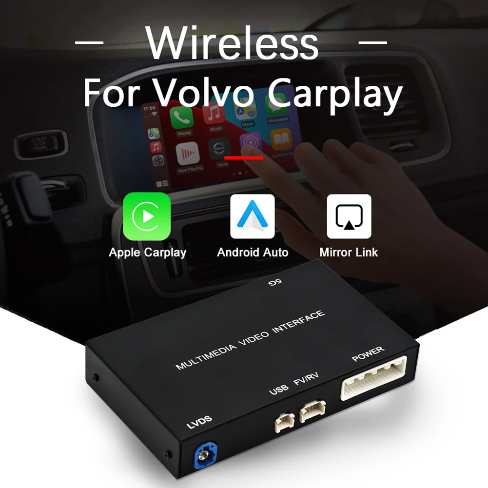 

Декодер Carplay, Поддержка Android Авто Mirrorlink, камера заднего вида Carplay Ai Box Android Auto для Volvo V60 XC60 2015 +