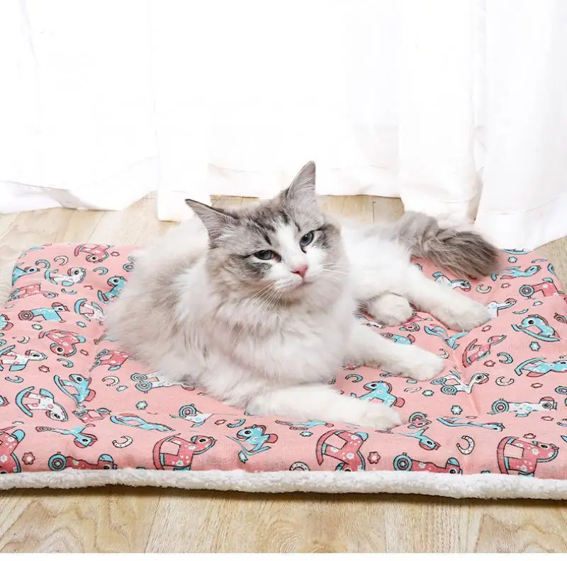 

Dog Bed Thickened Dog Mat Pet Cat Soft Fleece Pad Blanket Bed Mat Cushion Home Washable Rug Keep Warm Pet Supplies cama perro