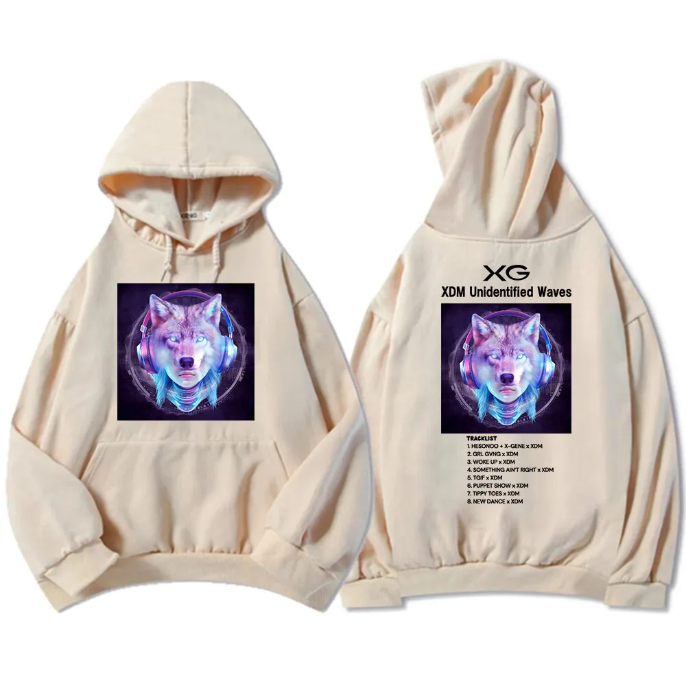 XG XDM Полиэстеровые толстовки с капюшоном принтом волн