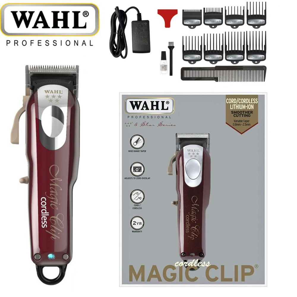 Wahl 8509 Professional Hair Clipper 5 Star Series Metal Edition Cordless Magic Clip with Stagger Tooth Blade