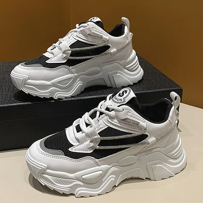 

Женские массивные кроссовки на платформе, модная весенняя дышащая удобная спортивная обувь для бега, Повседневная белая спортивная обувь с...