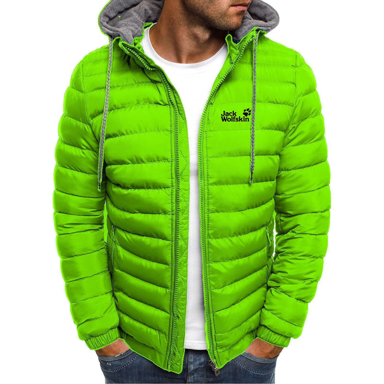 2023 popular hot embossed jacket winter casual men's jacket exploration channel men's windproof cotton pad down jack