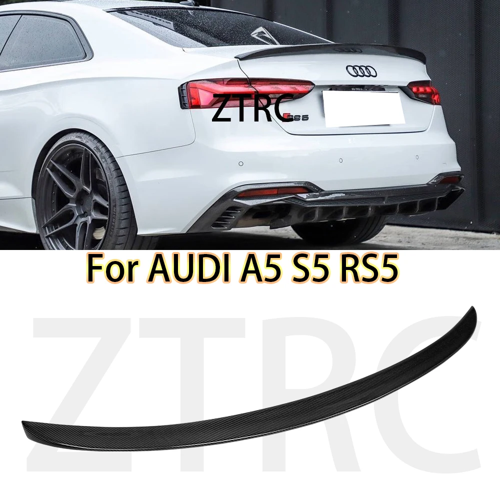 Автомобильный спойлер для Audi A5, S5, RS5, B9, B9.5, B10, 2 двери, 4 двери, Sportback/Coupe/Convertible S Style, материал из настоящего углеродного волокна 2017-2023