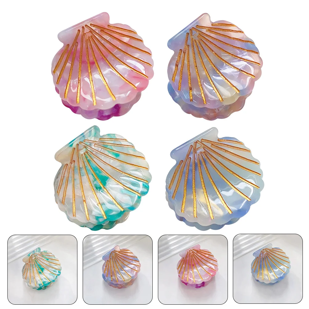 

4 Pcs Bangs Hair Clip Claw Clips Girl Jaw Acetic Acid Small Seaside Women Girls