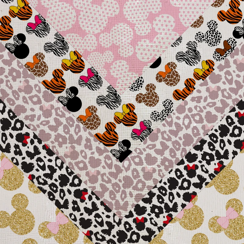 Листы из искусственной кожи A4 20*33 см с мультяшным принтом виниловая ткань для