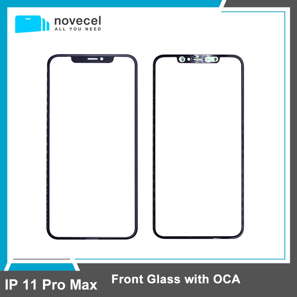 

Стеклянная крышка для внешнего экрана, 5 шт., объектив только с OCA для iPhone 11 pro max, Ремонт ЖК-дисплея без ушной сетки