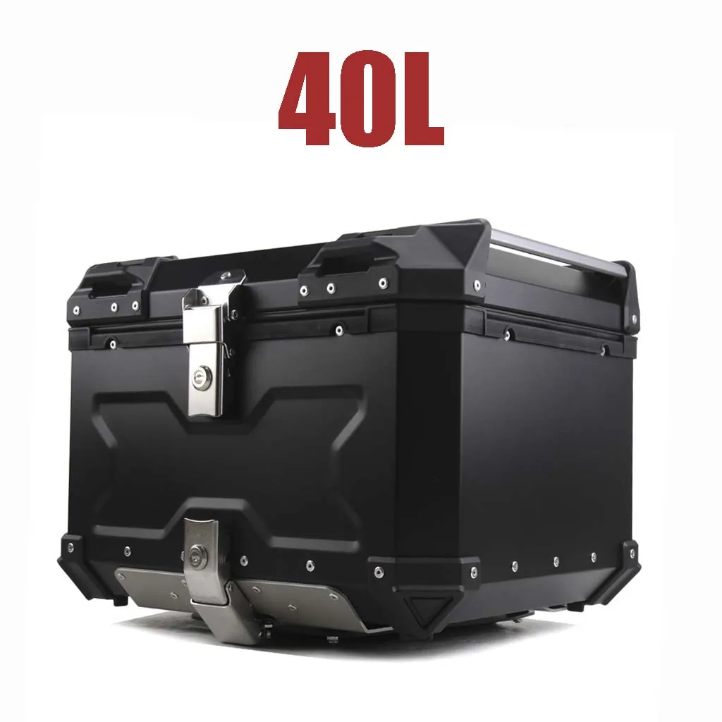 40L Motorcycle Trunk Top Case Rear Moto Luggage Box Helmet Storage Tool Toolbox Locked Accessories Aluminum Universal Waterproof