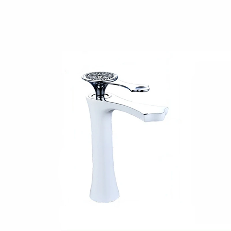 

Смеситель для раковины горячей и холодной воды, смеситель для раковины с одной ручкой, смеситель для раковины в ванную комнату, черный/белый латунный Смеситель для раковины