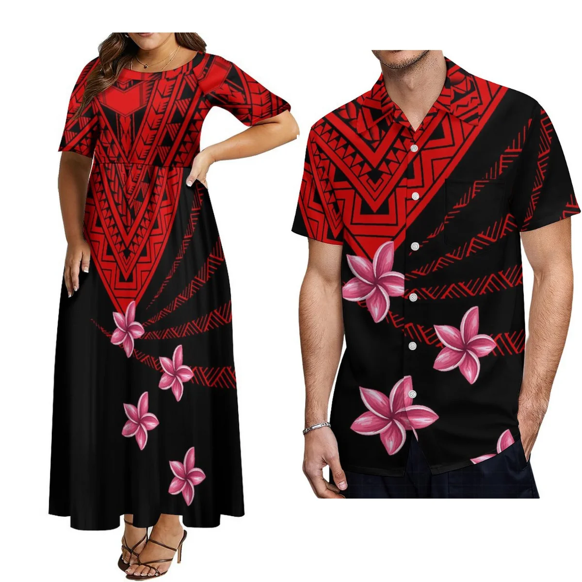 Самоа повседневное женское платье с круглым вырезом на заказ короткими рукавами