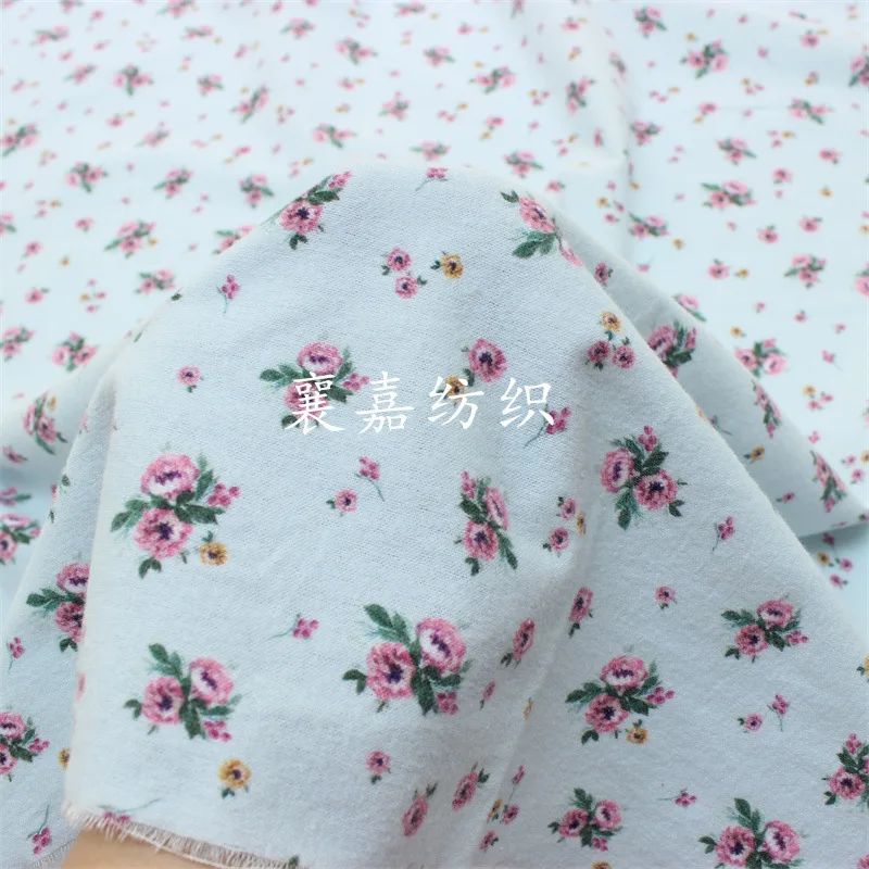

Хлопковая фланелевая маленькая цветочная ткань для весны и осени, для детей и взрослых, домашняя одежда, ткань для двора, хлопковая ткань