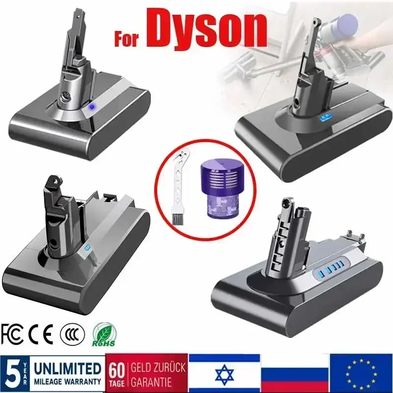 Для Dyson 6000 мАч V6 V7 V8 V10 аккумуляторная батарея SV10 SV11 SV12 SV09 аккумулятор для пылесоса