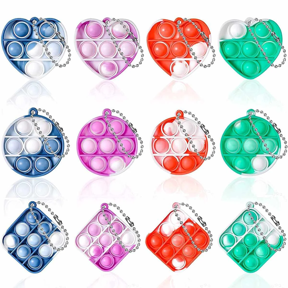 

6/12Pcs Fidget Reliver Stress Toy Rainbow Push Bubble Antistress Toys Adults & Children Sensory Toys to Relieve Autism