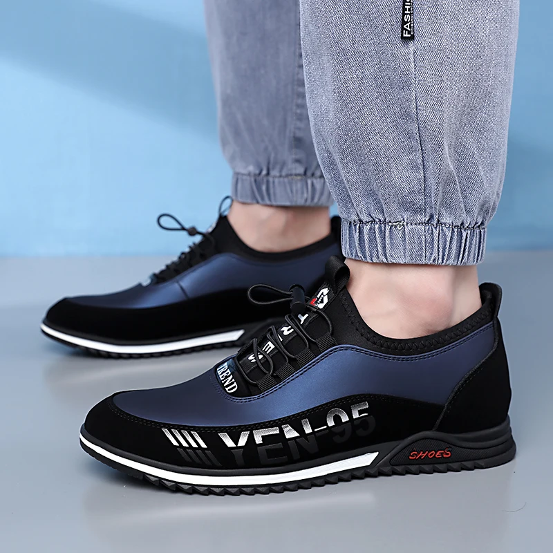 2022 New Arrival PU  Shoes for Men Trend Casual Shoe Ultra Light Leisure Male Sneakers Mens Business Shoes Outdoor Driving Shoes