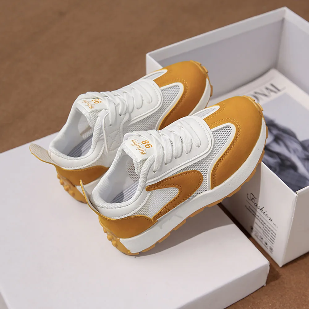 

Summer Sport Shoes For Kids Mesh Breathable Boys Girls Soccer Tennis Shoes Korean Style Lightweight Soft-soled Children Footwear