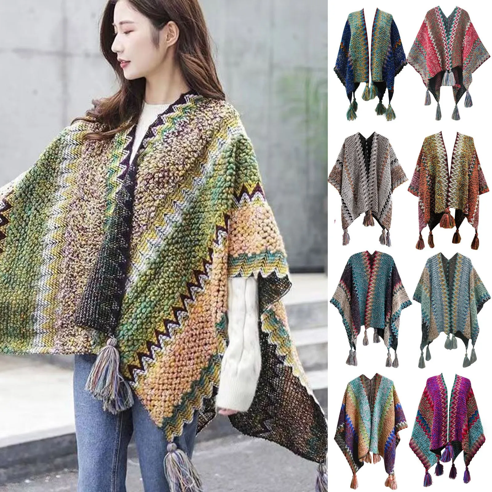 

Womens Shawls Soft And Comfortable Knitted Sweater Tops Shawl Tassel Fringed Wraps Matching Cardigan Sweater Scarf Satin