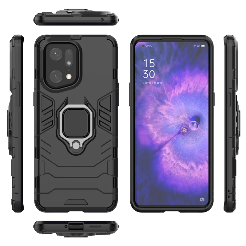 For Oppo Find X5 Pro Case Bumper Armor PC Magnetic Suction Stand Full Cover For Oppo Find X5 Pro Case Cover For Oppo Find X5 Pro