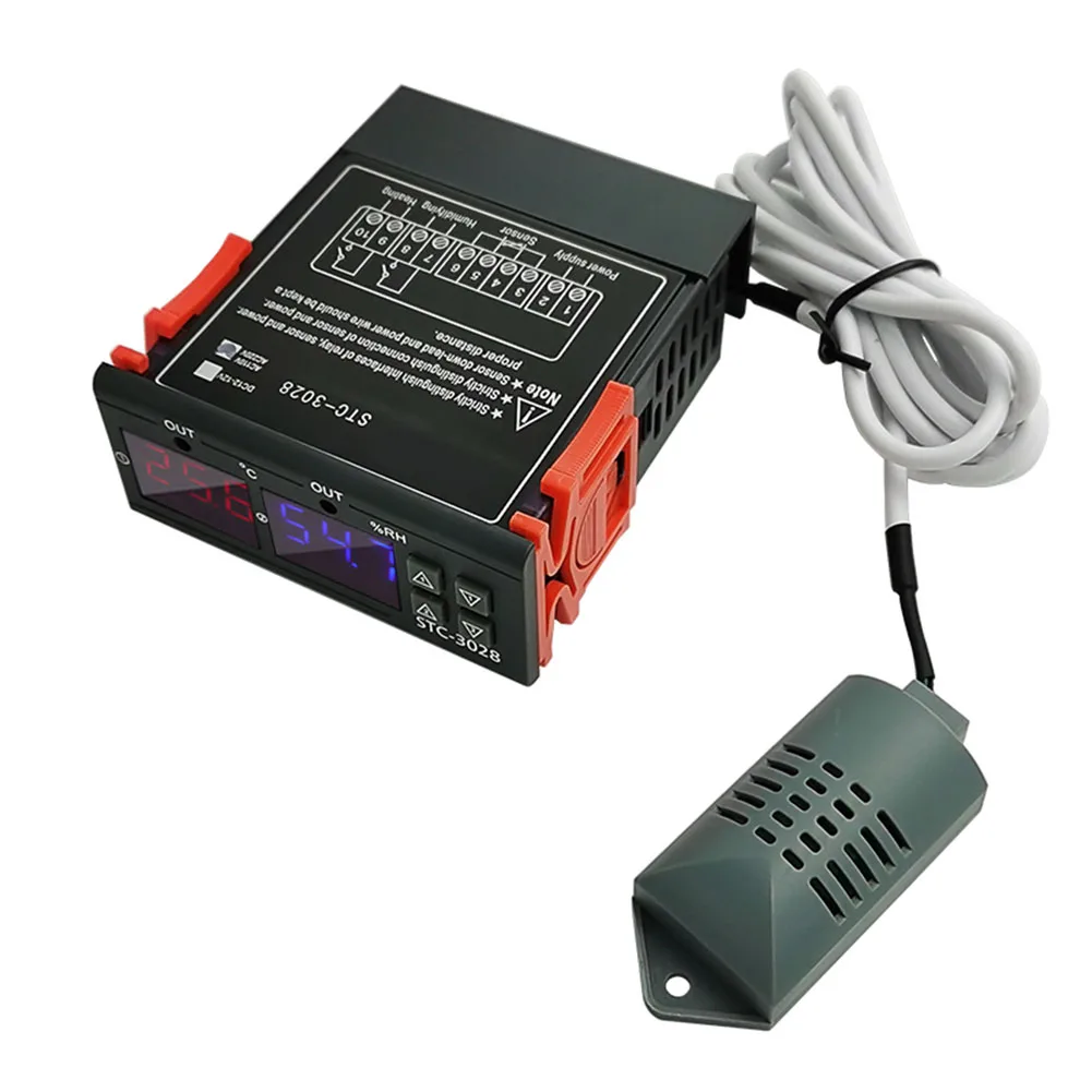 

Dual Digital Thermostat Temperature Humidity Control STC-3028 12V 24V 220V Refrigeration Heating Humidifie Dehumidifier