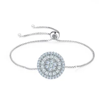 cwwzircons adjustable size silver color fashion round royal blue crystal cubic zirconia charm bracelets bangles for women cb045