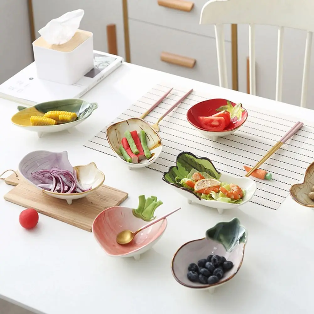 Creative Ceramic Dish Fruit Shaped Snack Tray Food Dessert Plate Salad Bowl Children Meal Seasoning Sauce |