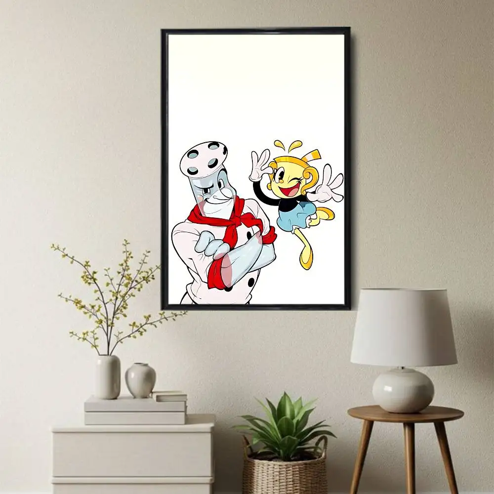 Фото Постер с изображением персонажа Cuphead из игры Chef Saltbaker King Dice, модный настенный декор для офиса или бара, лучший подарок, наклейка, напечатанная на полипропиленовой бумаге №4