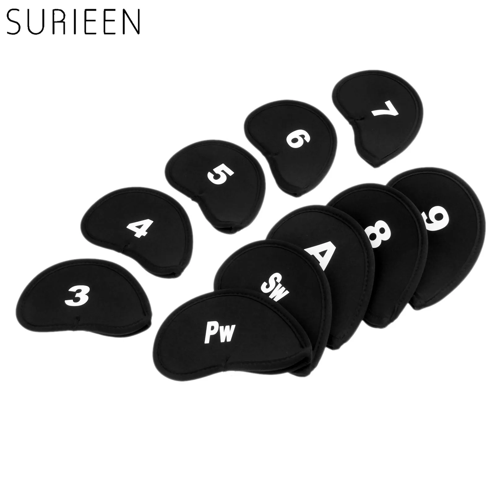 

Golf Club Iron Head Covers 10pcs Golf Headcovers Golf Club Iron Putter Head Protector Set Neoprene Protective Cover With Numbers