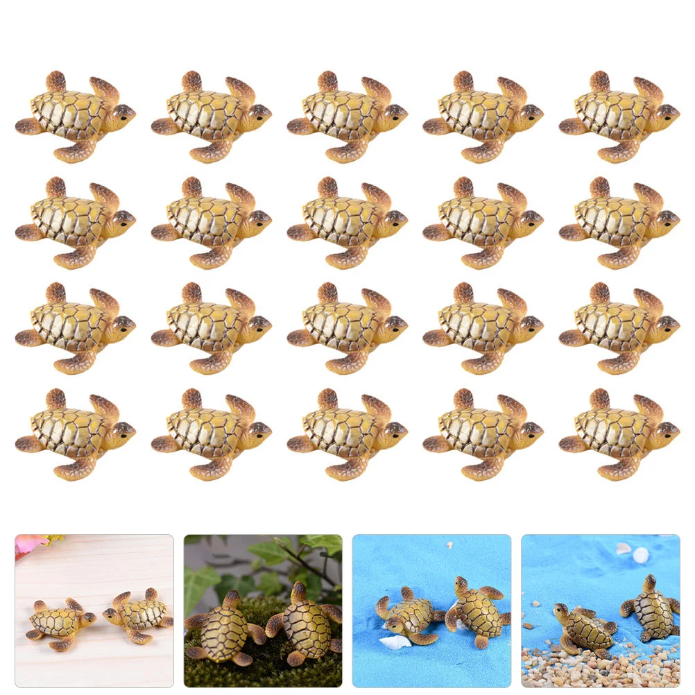 

20 Pcs Simulation Turtle Ocean Decor Sea Tortoise Statue Succulent Plants Turtle Toy Resin Tortoise Garden Statue Child