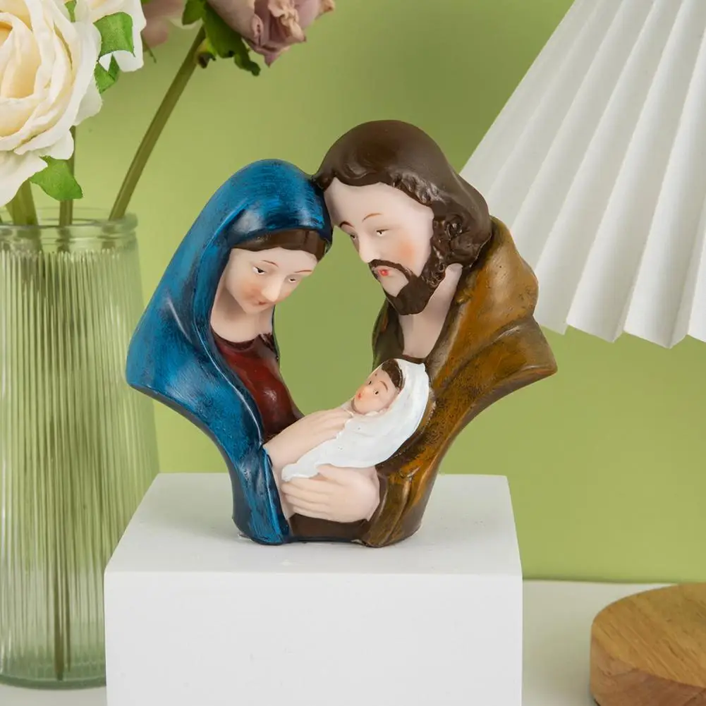 Скульптура святой семьи статуя рождественской из смолы Иосиф Мария Иисус