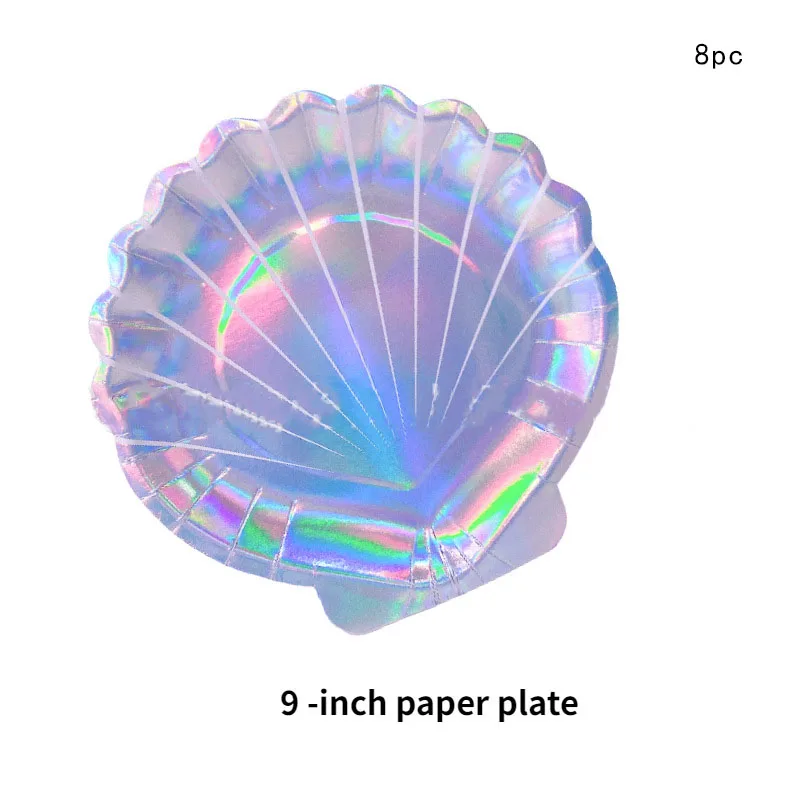 Одноразовая посуда для дня рождения в стиле русалки карточки посуда