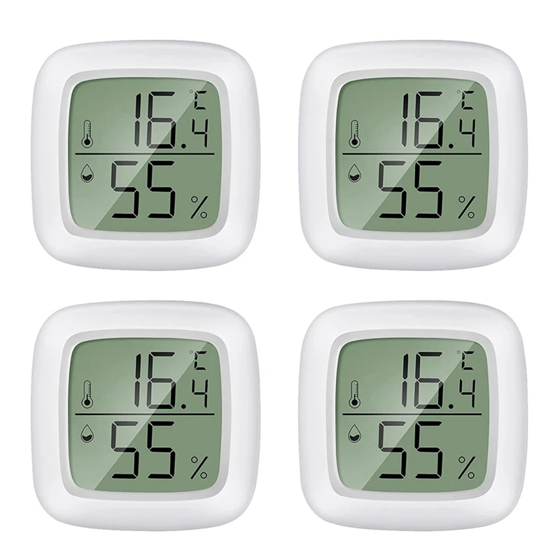 

Thermometer Hygrometer Indoor Digital Pack Of 4 Mini LCD Humidity Meter For Baby Room, Senior Room
