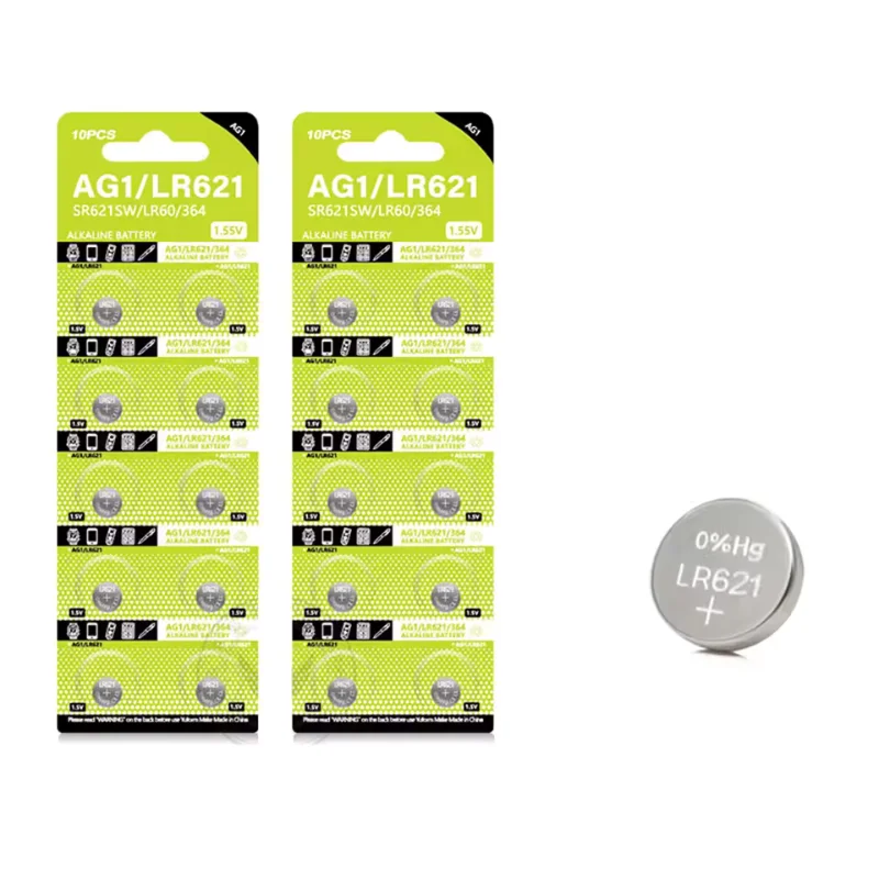 Фото Батарейка щелочная 1.55V 13mAh AG1 LR621 364 V364 164 531 SR621 SR621SW SR60 CX60 для часов, автомобильных ключей, пультов ДУ, игрушек, кнопочных устройств, батарейка-таблетка №4