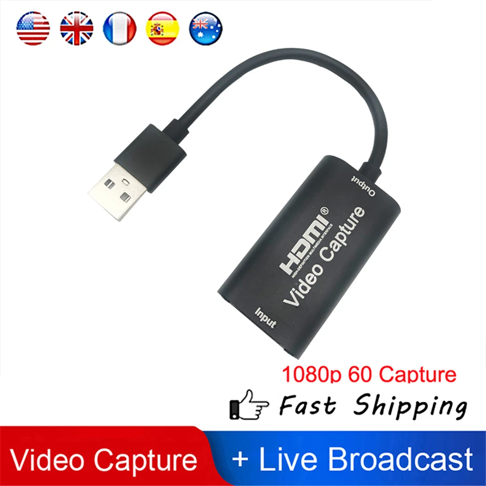 Mini HD 1080P HDMI-совместим с USB 2 0 устройство для записи видео компьютера Youtube OBS и т. д.